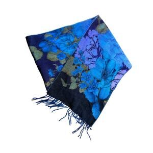 Cashmink by V. Fraas acrylic floral print bright colorful scarf